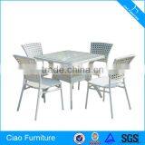 Catering Venues White Rattan Dining Table and Chair thumbnail-1