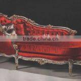 European Palace Royal Chair, Luxury Design Comfortable Gold Trim With Flower Carved Chaise Lounge thumbnail-2