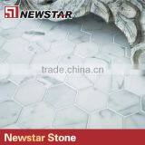 Newstar White Marble Hexagon Tile Designs Bianco Bathroom Floor Mosaic thumbnail-5