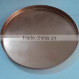 Round Rose Gold,Shiny Copper Tray with smooth bottom, finishes- matte,brushed,shiny available