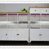 Antique White Wooden Cabinet With Willow Drawers for Home Decoration thumbnail-6
