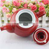 China Factory Custom Logo Promotion Cheap Red Glaze Porcelain Tea Accessories Ceramic Tea Pot thumbnail-6