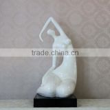Modern Style White Resin Naked Fat Lady Art Sculpture