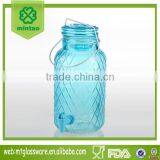 128oz Spray Blue Colors Glass Dispense With Blue Tap thumbnail-1