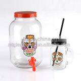 Holiday Decorative Halloween Glass Item/juice Use Glass Dispenser and 16oz Mason Jar thumbnail-2