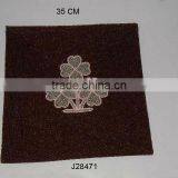 Square Glass Bead Place Matin Brown Colour With Patterns Other Colours Also Available thumbnail-1