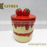 Fruit Cake Shape Ceramic Cookie Jar thumbnail-3