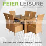 FEIER A6007CH Popular Yellow 7 PCS Dining Set in Discount thumbnail-1