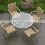 Aluminum Frame Rattan Coffee Set With Round Table thumbnail-1