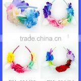 Yellow Red Blue Colorful Rose Flowers Garland Kids Party Wear Girls Head Band thumbnail-2