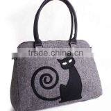 Cat Handbag Felt Cat Purse Cat Bag Felted Bag Felted Purse Grey Handbag Felt Shoulder Purse China Suppliers thumbnail-1