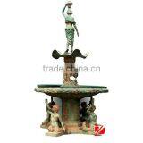 Bronze Nude Angel Boy Fountain Sculpture With Top Basin of the Fairy thumbnail-1