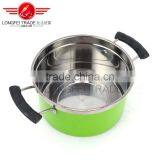 Hot Selling 4pcs Colorized Stainless Steel Soup Pot Kitchen Cookware With Glass Lid thumbnail-5