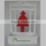 White Wash Wood Hanging Planter thumbnail-1