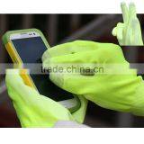 NMSAFETY Touch Screen Use for Phone on Three Fingers 13g Hi-vis PU Working Gloves