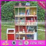 2016 Hot Sale Baby Wooden Model Doll House,pretend Toy Kids Wooden Model Doll House W06A138 thumbnail-1
