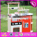 2017 New Design Red Kids Pretend Play Wooden Kitchen Toy W10C211 thumbnail-3