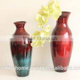 Round Colored Lacquer Flower Vase thumbnail-1