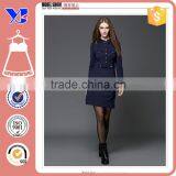 100% Cutton Bussiness Work Long Sleeve Lapel Office Wear Formal Sheath Dress thumbnail-1