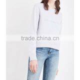 Wholesale Women Relaxed Round Neck Dropped Shoulders Long Sleeves Oversized Cotton Jersey Sweatshirt(DQE0169T) thumbnail-4