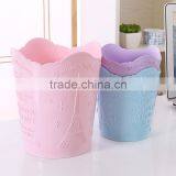 Office Waste Paper Garbage Open Top Round Plastic Trash Can thumbnail-3