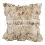 CX-D-45B Real Fur Decorative Cushion Cover Genuine Fox Fur Cushions thumbnail-1