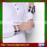 Hot Sale 100% Cotton White Woman's Suitable Fitting 1/4 Button Polo Neck Long Sleeve Shirt thumbnail-4