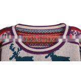 Xmas Deer Jacquard Pattern Oversized Christmas Sweater Knitting Patterns Sweater thumbnail-3