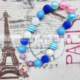 Turquoise Acrylic Bead Princess Chunky Necklace With Pendant thumbnail-5