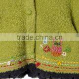 2017 High Quality Floral Dotted Girls Kids Knitwear in Grass Green Girls's Cardigan thumbnail-3