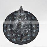 Black Cobweb Spider Printed Witch Taffeta Witch Hat for Halloween Costume thumbnail-2