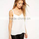 2016 Guangzhou Shandao Factory High Quality Summer Fashion Sexy Spaghetti Strap White Chiffon Latest Design Girls Top thumbnail-2