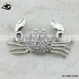 Wedding Brooches Wholesale Rhinestone Pin Brooches Crab Shaped for Wedding Dresses thumbnail-1
