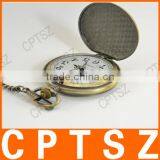 Classical Bronze Polish Men Quartz Pocket Watch With Pendant Chain thumbnail-3