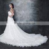 Gorgeous A-line Strapless Chapel Train Pleated Organza and Satin Wedding Dress AS29002 thumbnail-1