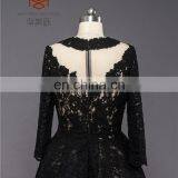2017 Supplier Of Dress Long Sleeve Full Lace Front Short Back Long Black Prom Dress thumbnail-4