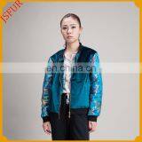 Wholesale custom blue velour bomber jacket latest fashion design clothing plain velvet bomber jacket