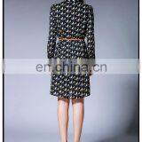 Side Vent Open Chiffon Print Dress Hot Sell Styles Chiffon Bow Dress thumbnail-6