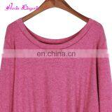 Solid Rose Red Irregular Knot Fashion Ladies Long Sleeve Women Top and Blouses thumbnail-1