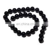 Natural Black Tourmaline Beads 8mm Smooth Black Tourmaline Beads Semi Precious Black Tourmaline Round Beads