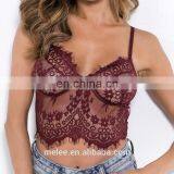Women Sexy Solid Lace Transparent See Through Short T Shirt Spaghetti Strap Tops Camis thumbnail-4