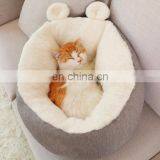 Warming Cat Bed Soft Round Pet Bed Cat Cave For Small Animals With Ant -Slip Bottom thumbnail-2
