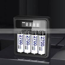 Factory Directly Supply LCD Screen Display 4 Slots Rechargeable aa Aaa Ni-MH Ni-Cd Battery Charger With USB Cable thumbnail-4