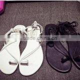 Ladies Roman Style Flat Beach Toe Post Sandals With Ankle Straps thumbnail-5