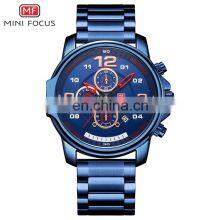 MINI FOCUS MF0229G Simple Calendar Watch With Date Quartz Chronograph Stainless Steel Watches Men Wrist thumbnail-2