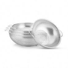 Kitchen Stainless Steel Fruits and Vegetables Washing Strainer Draining Colander Basket Durable Hander & Base Mesh Colanders thumbnail-2