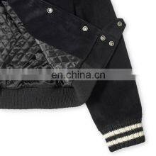 100% Polyester Satin Varsity Bomber Baseball Winter Jacket Woodland Men Jacket thumbnail-4