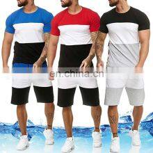 Summer Tracksuit Summer Men 2 Piece Set 2022 OEM Custom Men Summer 2 Piece Cotton Short Sleeve Tracksuit Sets T Shirt And Short thumbnail-3