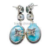 LARIMAR 925 STERLING SILVER EARRINGS ,925 STERLING SILVER JEWELRY WHOLE SALE,JEWELRY EXPORTER thumbnail-1