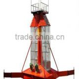 Double ladder anti-rotating hydraulic telescopic cylinder aerial work platform